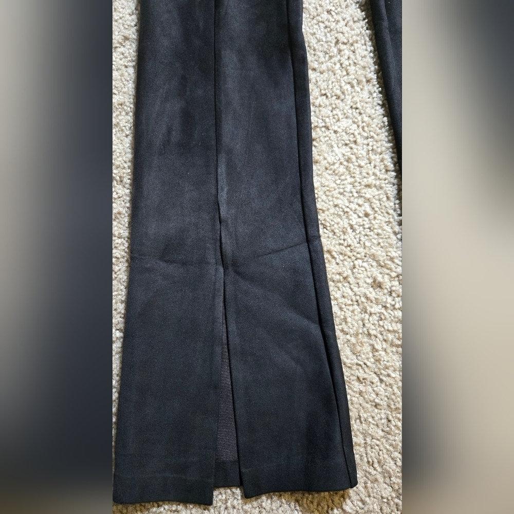 Nwt Commando Faux Suede Black Split Front Pant Size Medium - Picture 6 of 10